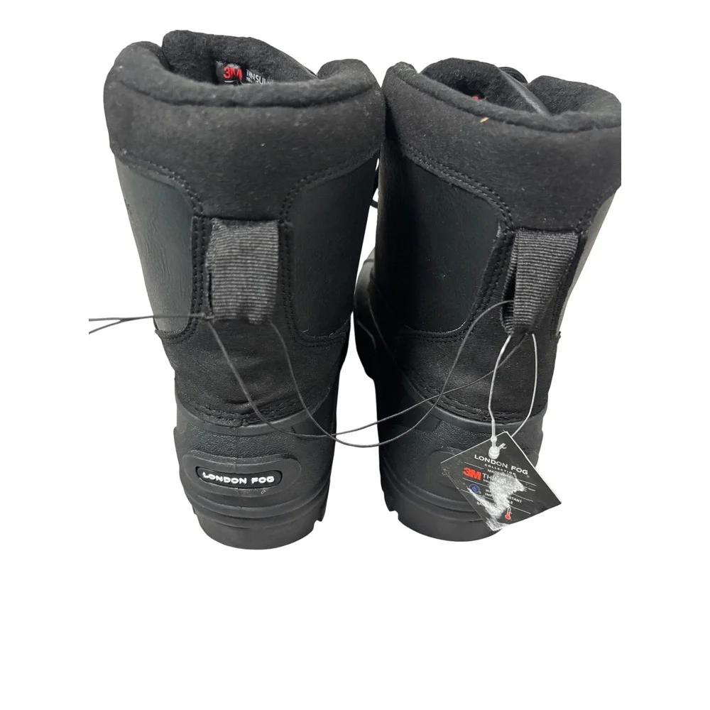 London Fog Jayson Mens Black Insulated Water Resistant Duck Boots BE0910 Size 7M